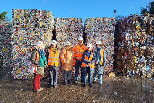 Sally and others at Biffa recycling plant