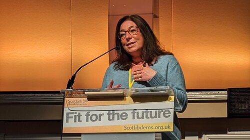 Sally at conference
